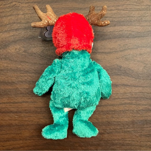 NWT Beanie Baby Green Teddy  With Antlers"2002 Holiday Teddy" TY Christm… - Picture 2 of 4